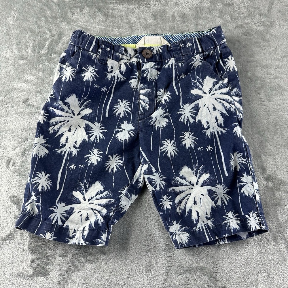 H&M Shorts Boys 6 - 7 Y Navy Blue & White Palm Trees Tropical